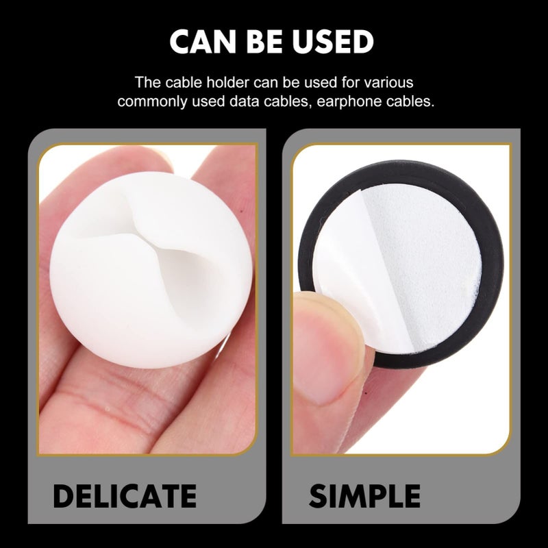 Charging Cord Organizers 20pcs White Cable Management for Appliances - Image 5
