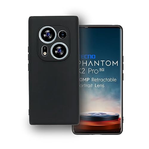 Plus Protection Matte Finished Back Cover Case for Tecno Phantom X2 Pro 5G | Rubberized TPU | Slim Thin Soft Matte Flexible Matte Touch Shockproof - Matte Black - Image 1