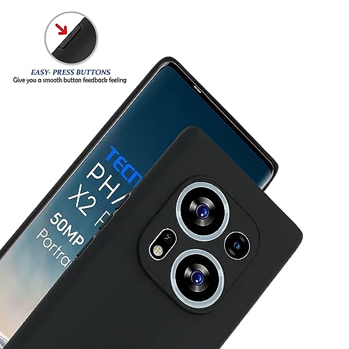 Plus Protection Matte Finished Back Cover Case for Tecno Phantom X2 Pro 5G | Rubberized TPU | Slim Thin Soft Matte Flexible Matte Touch Shockproof - Matte Black - Image 3