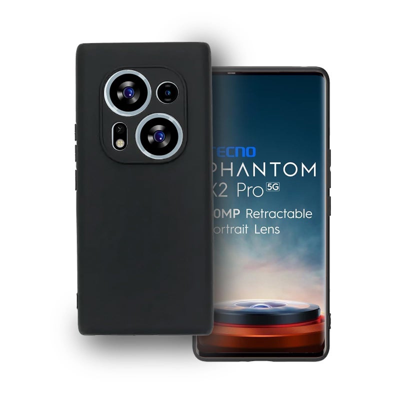 Plus Protection Matte Finished Back Cover Case for Tecno Phantom X2 Pro 5G | Rubberized TPU | Slim Thin Soft Matte Flexible Matte Touch Shockproof - Matte Black - Image 5