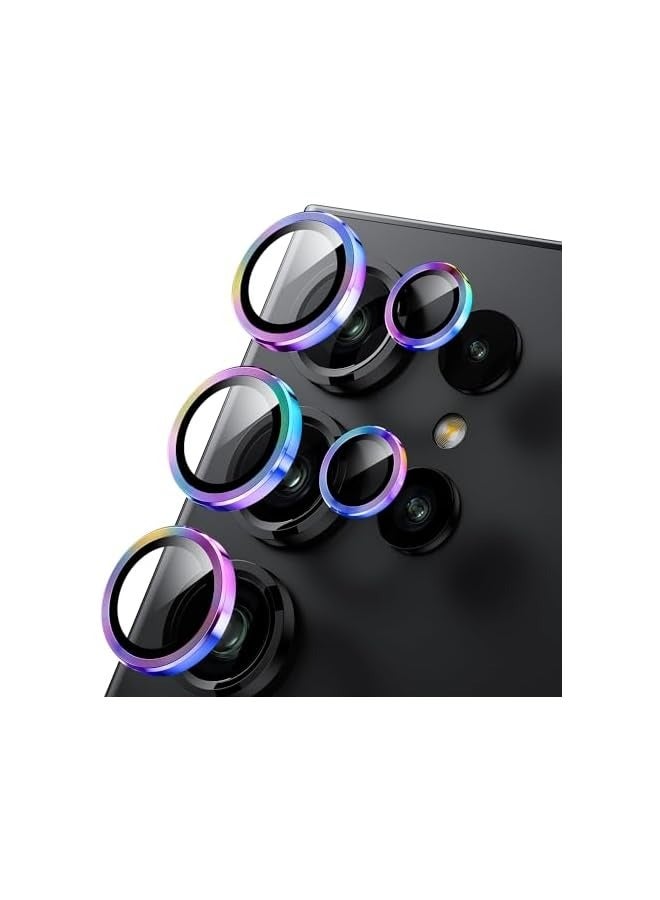بروماس واقي عدسة كاميرا Galaxy S25 Ultra، زجاج مقسى رفيع للغاية مقاوم للخدش بدرجة 9H، مع ملحقات غطاء واقي شاشة الكاميرا بدائرة معدنية من الألومنيوم (ملون) - Image 1