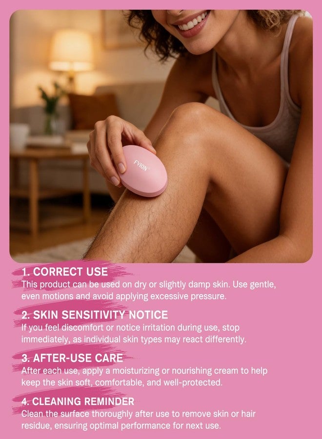 FVION Painless Crystal Hair Remover, Fine Grit Nano Hair Eraser, Glass Body Hair Shaver for Smooth Skin, Effortless Hair Removal Tool (Pink) - Image 3