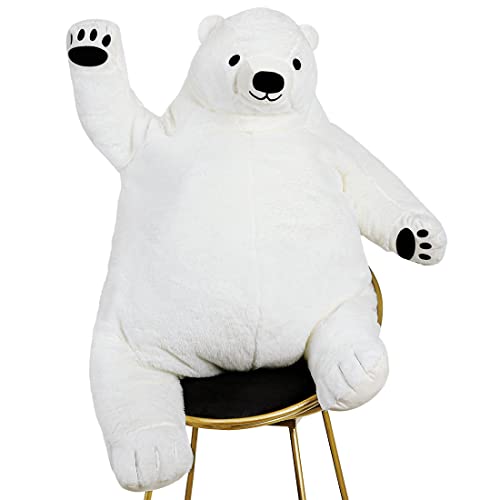 SNOWOLF دب سنوولف دجونجلسكوغ العملاق دمية دب قطبي 2024 لعبة دب محشو ضخمة دمية محشوة للتزيين في المنزل هدية عيد الحب أو عيد الميلاد 236 في 60 سم أبيض - Image 1