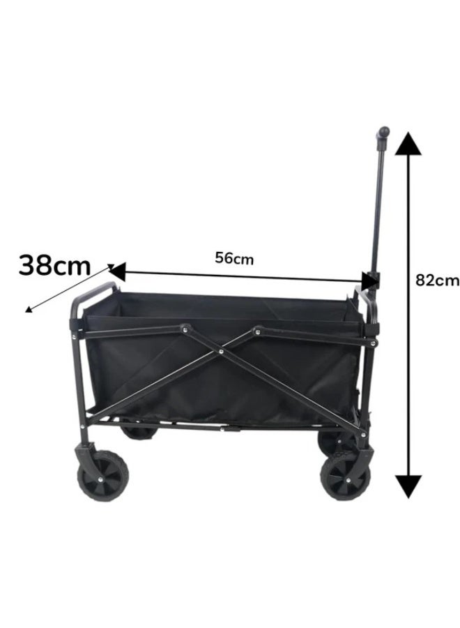 ZEESQUARE Premium Folding Wagon Cart Heavy Duty | Large Capacity Collapsible Utility Wagon with Strong Steel Frame & Waterproof Oxford Fabric | Portable Outdoor Garden Cart Trolley for Camping, Beach, Picnic, Travel & Storage - Image 4