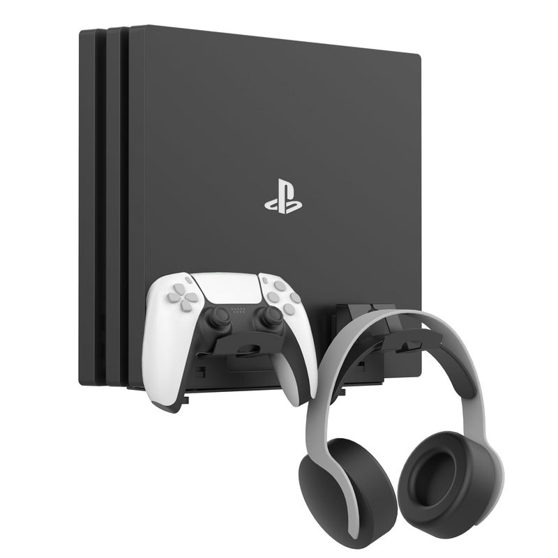 Monzlteck Universal Game Console Wall Mount + 2 Controller Holders, Compatible with PS3, PS4 Pro/Slim, PS5 Slim/Pro, Xbox 360/One S/One X - Image 4