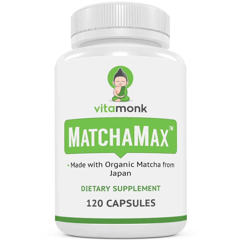 MATCHAMAX Organic Japanese Matcha Capsules Pure Organic Matcha Green Tea Pills for Smooth ZenLike Energy and Natural Mood Boost Vegan Matcha Supplement Packed with Antioxidants 120ct