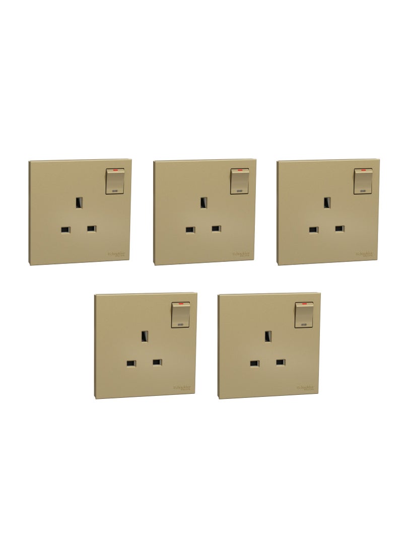Schneider Electric Schneider Electric Switched socket, AvatarOn C, 13A 250V, 1 gang, wine gold - Pack of 5 