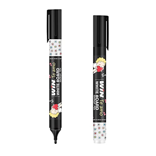 WIN Te Amo White Board Marker | Pack of 10, Black Ink Markers | Highlighter Pen | Bullet Tip for Bold Writing | Erasable Ink & Refillable Marker Pen | School & Office Use | Stationery Items - Image 2