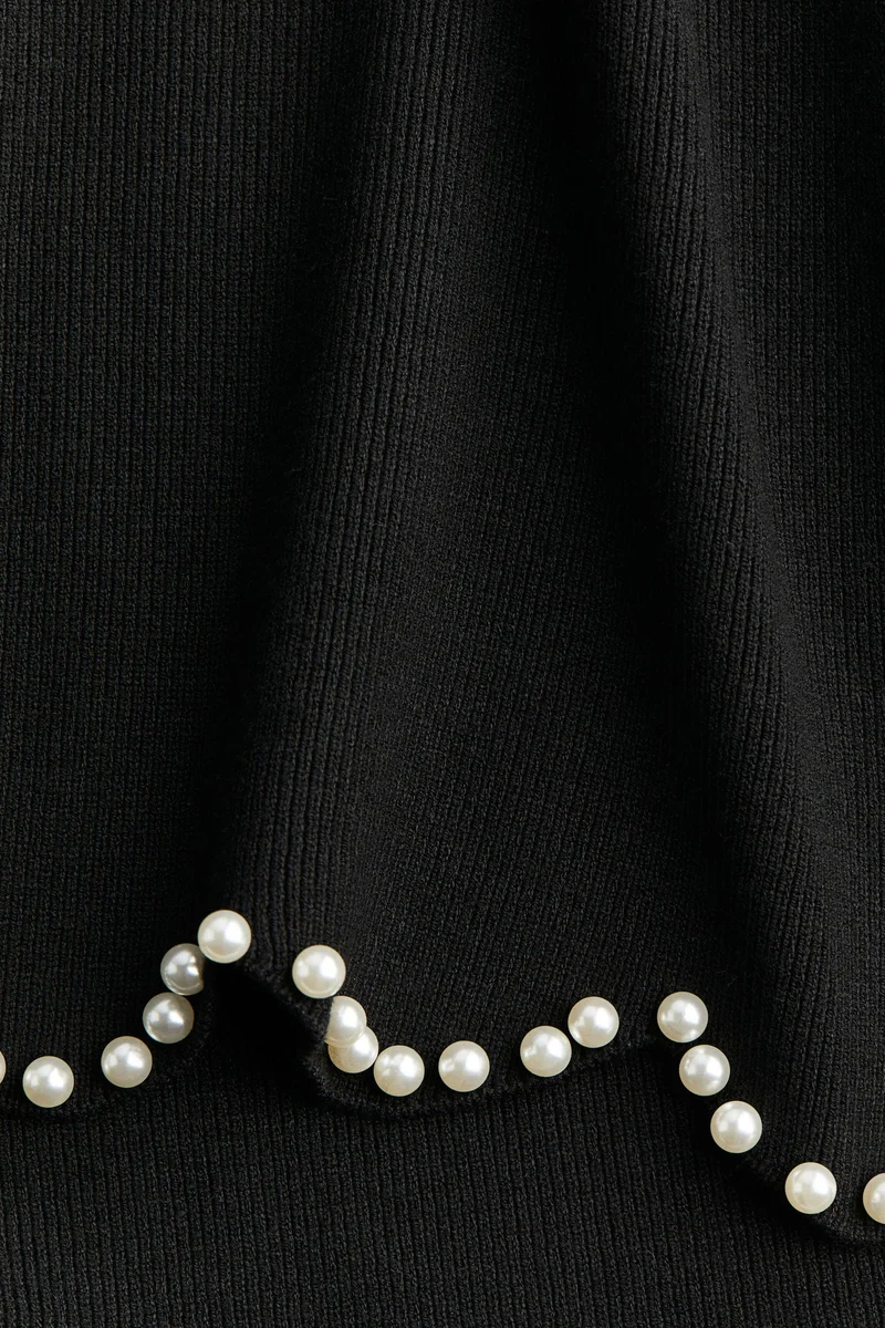 H&M Bead-embellished knitted top