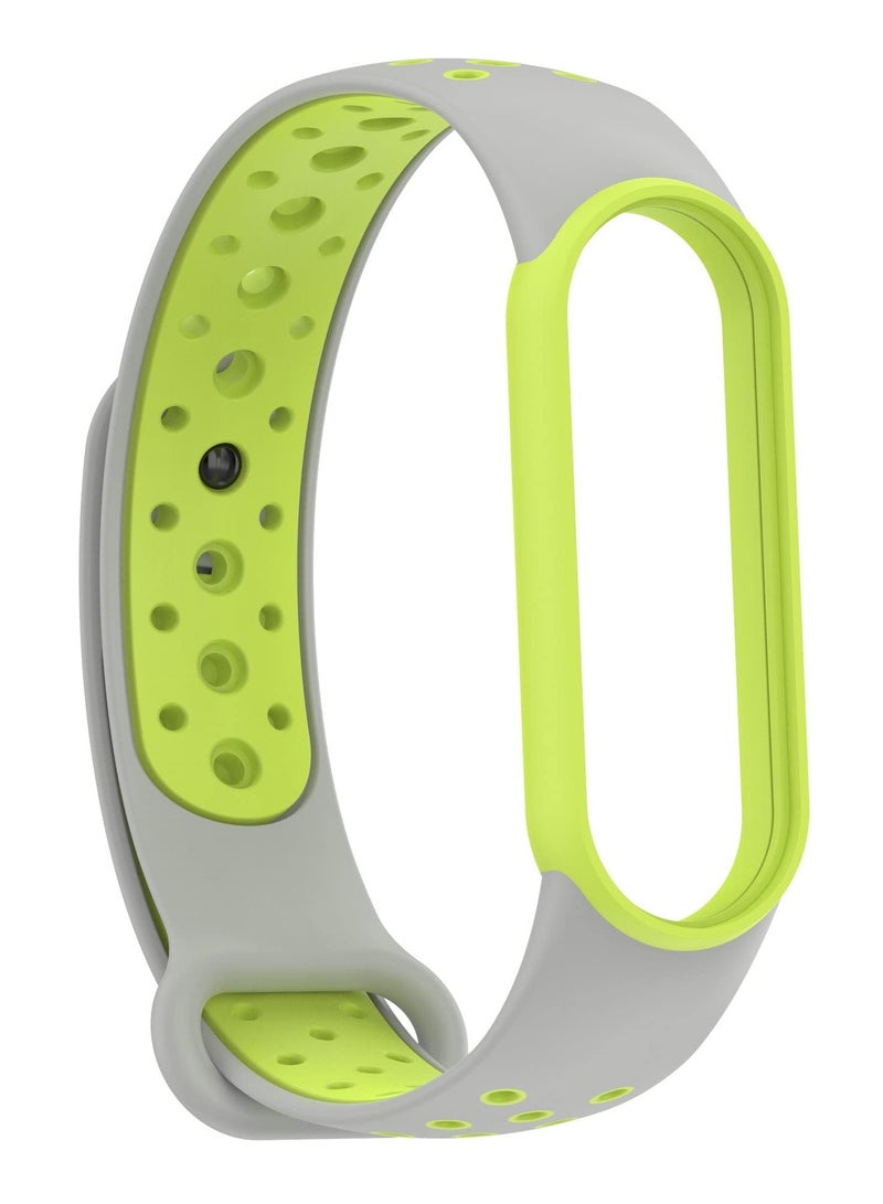 Strap for Xiaomi Mi Band 5/6 Women Men Armband, Two Colours Breathable Adjustable Soft Silicone Replacement Strap (Grey/Lemon) - Image 3