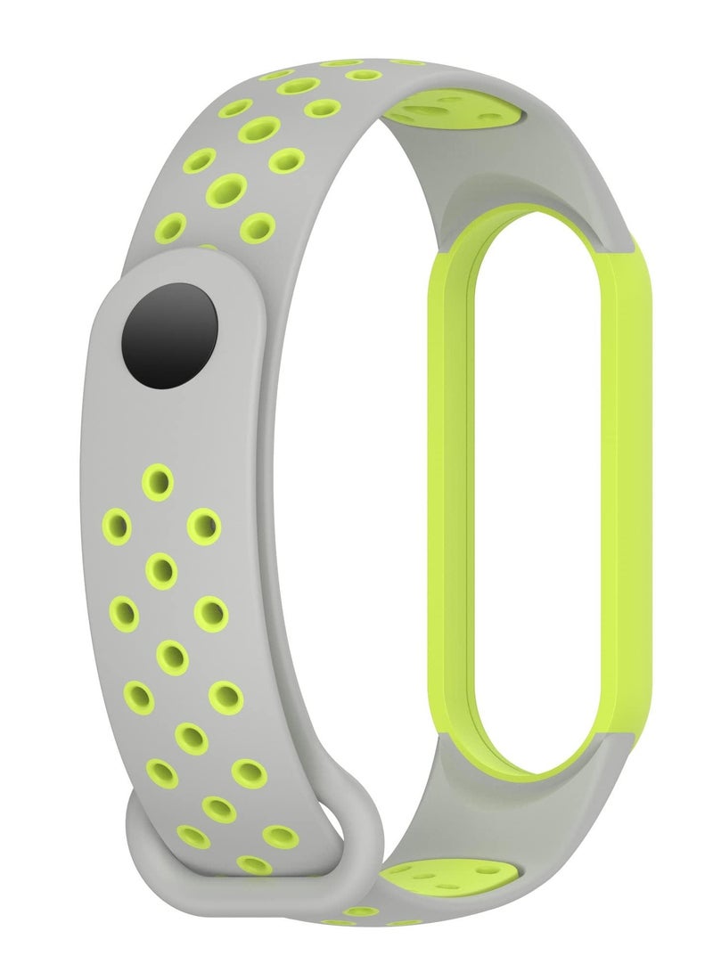 Strap for Xiaomi Mi Band 5/6 Women Men Armband, Two Colours Breathable Adjustable Soft Silicone Replacement Strap (Grey/Lemon) - Image 4