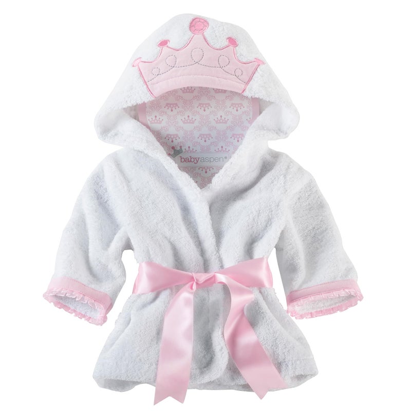 Baby Aspen Little Princess Hooded Towel Robe 09 Months Baby Bath TowelSpa Robe