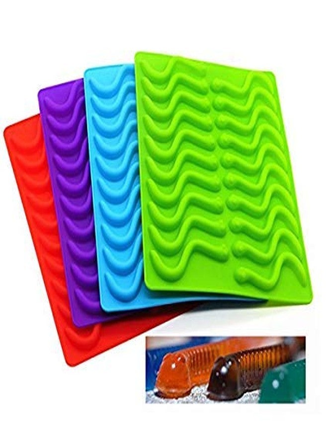 Mydio 20 Cavity Gummy Worm Silicone Molds with 1 Dropper,BPA Free,for DIY Candy,Cake Décor, Halloween Gummi Chocolate,Jelly Chocolate Soap Cake Wax,Red - Image 4