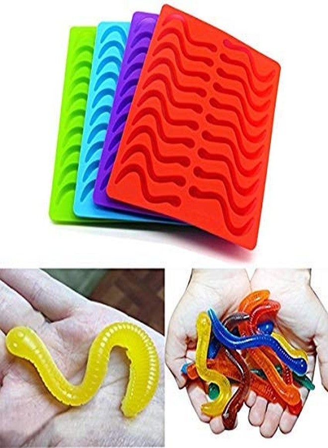 Mydio 20 Cavity Gummy Worm Silicone Molds with 1 Dropper,BPA Free,for DIY Candy,Cake Décor, Halloween Gummi Chocolate,Jelly Chocolate Soap Cake Wax,Red - Image 3