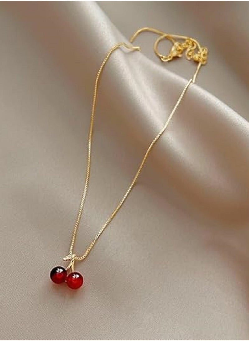 MANIKAN Necklace Minimalist Cherry Pendant for Women Cute Fruit-Inspired Romantic & Elegant Gift  - Image 3