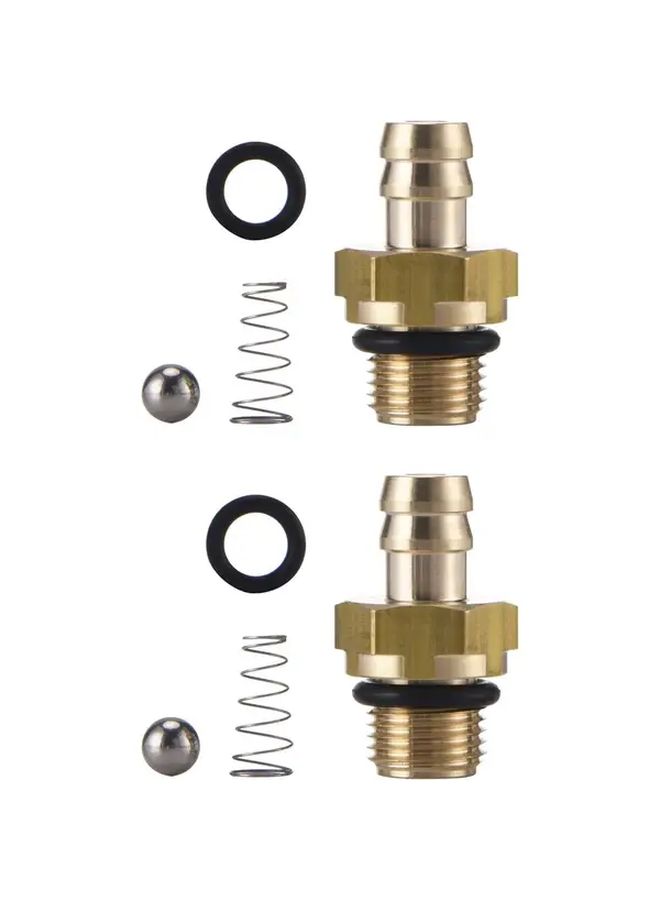2 Pieces High Pressure Washer Chemical Injector Kit with Copper Gaskets and Springs - Image 4