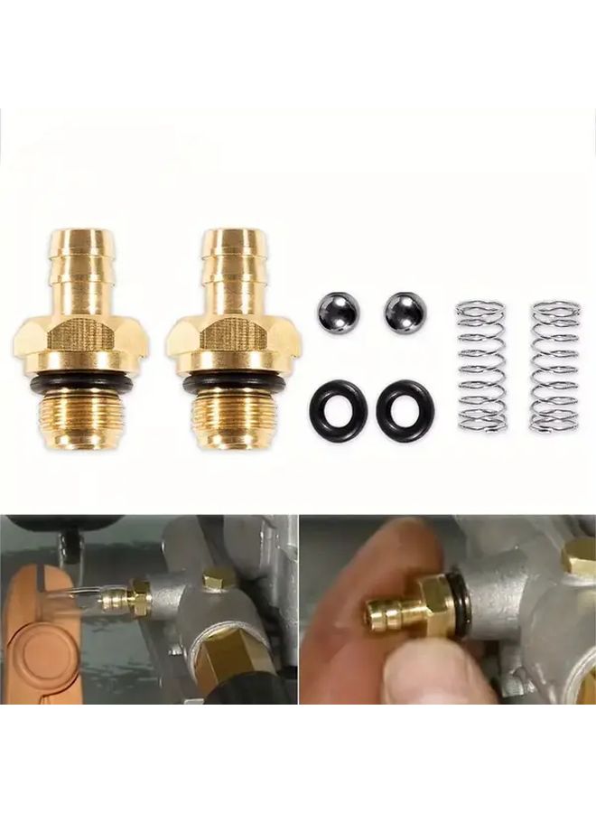 2 Pieces High Pressure Washer Chemical Injector Kit with Copper Gaskets and Springs - Image 3