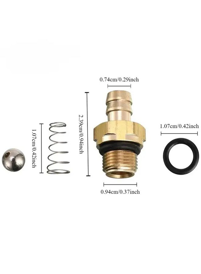 2 Pieces High Pressure Washer Chemical Injector Kit with Copper Gaskets and Springs - Image 2