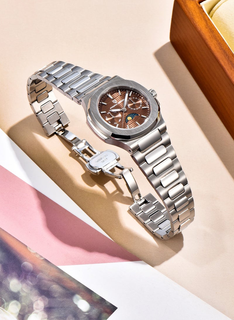 PAGANI DESIGN Luxury Ladies/Women's Quartz Watches, Multi-Function Chronograph, Luminous, Waterproof, Stainless Steel Strap, Imported Machinery, PD1786  - Image 4