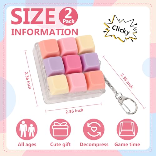 Sumgsn 2 Pcs Keyboard Fidget Toy Keyboard Fidget Clicker for Adults Relieve Stress and Anxiety Decompression Keyboard Fidget Keychain - Image 5