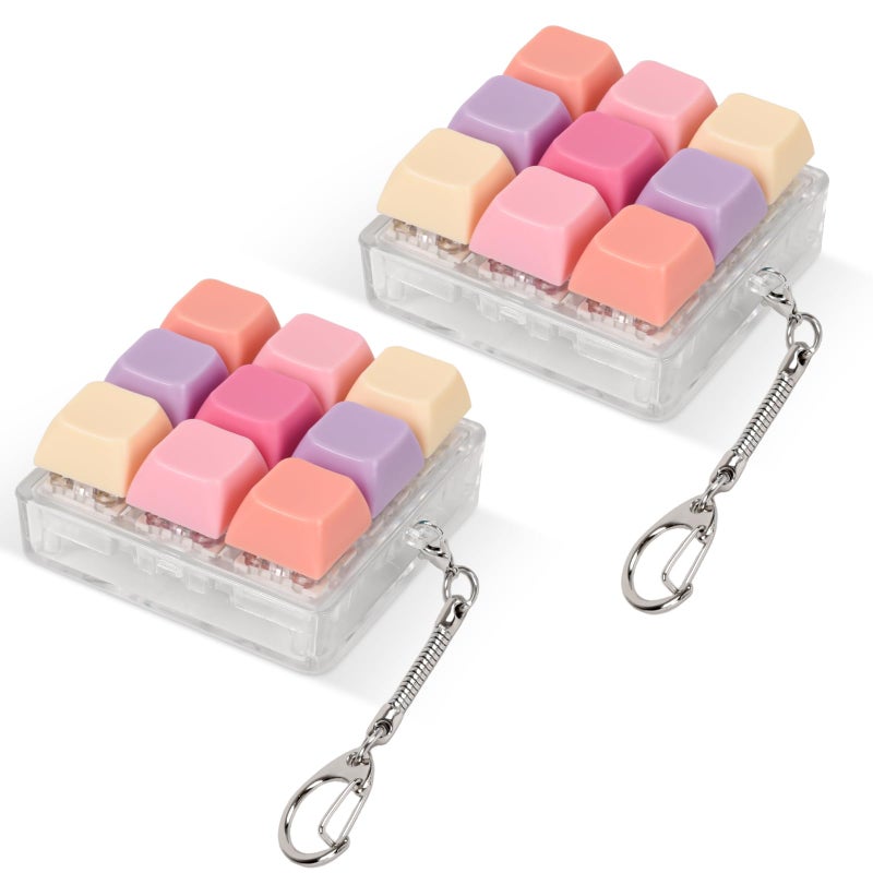 Sumgsn 2 Pcs Keyboard Fidget Toy Keyboard Fidget Clicker for Adults Relieve Stress and Anxiety Decompression Keyboard Fidget Keychain - Image 3