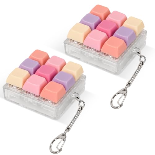 Sumgsn 2 Pcs Keyboard Fidget Toy Keyboard Fidget Clicker for Adults Relieve Stress and Anxiety Decompression Keyboard Fidget Keychain - Image 1