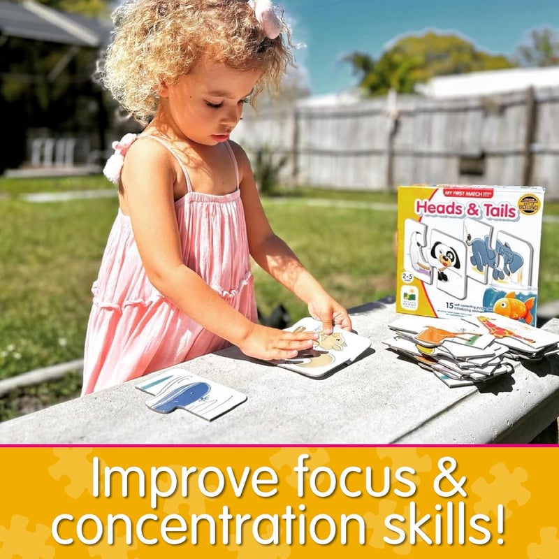 THE LEARNING JOURNEY : My First Match It - Head and Tails - 15 Piece Self-Correcting Animal Matching Puzzles - Learning Toys for Toddlers 1-3 - Award Winning Toys - Image 4