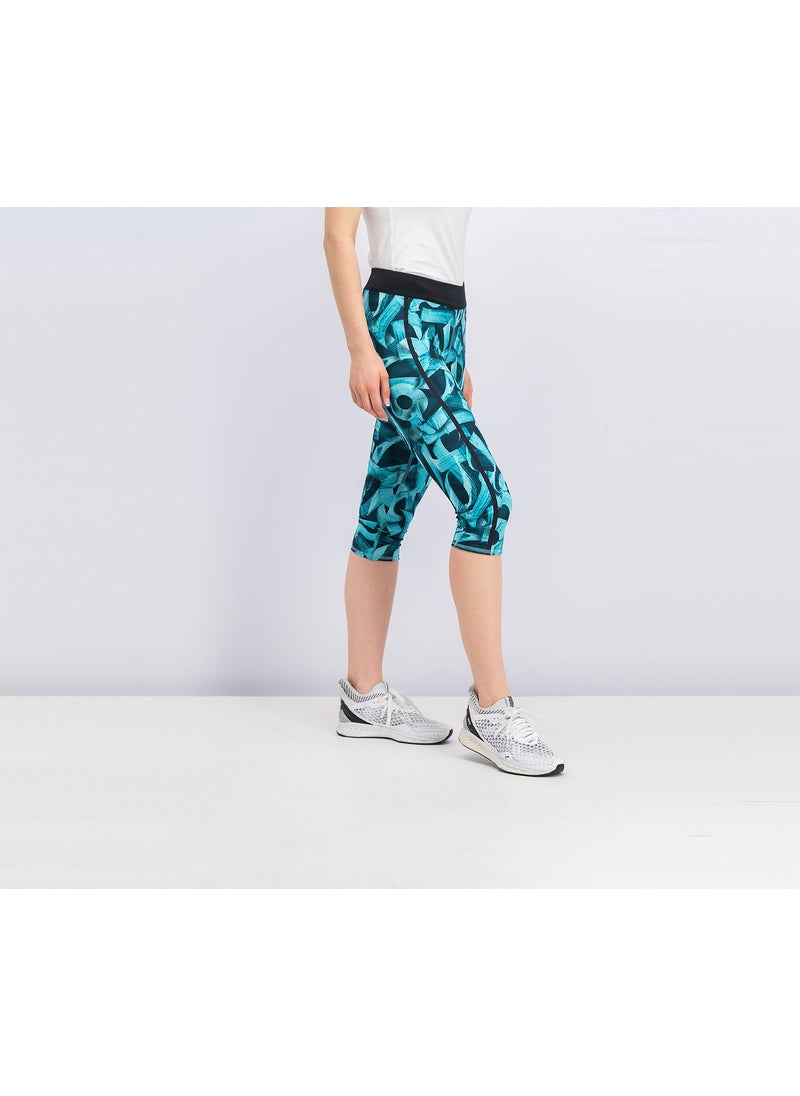 Reebok Crossfit Capri Leggings, Turquoise Combo  - Image 2