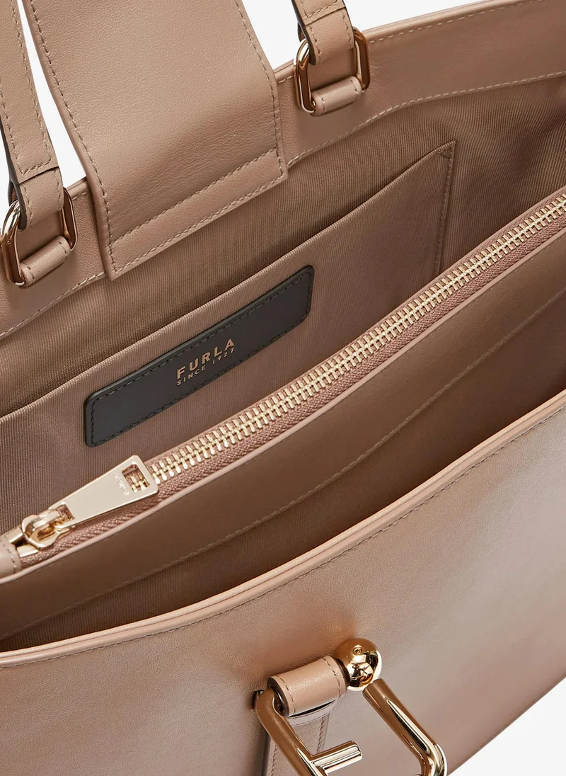 Furla Brown Nuvola Greige Tote Bag - Large for Women | Best Price UAE