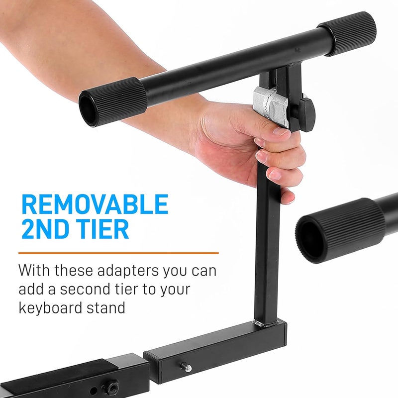 Pyle Heavy-Duty Multi-Functional Music Stand - Z Style & Portable, 2nd Tier, Height & with Adjustment, Digital Keyboard Stand, Rack Case w/Ergonomic Design, for Home Studio etc. - PKST2TZ - Image 4
