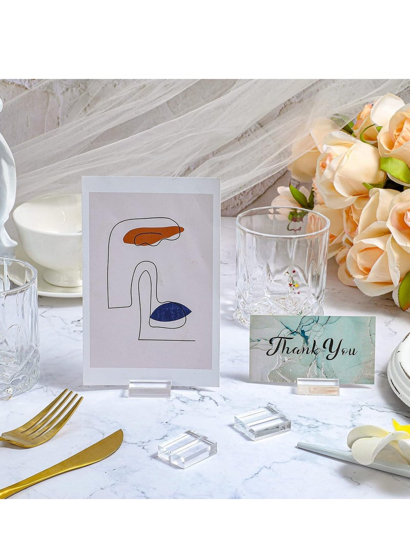 MIXDE Acrylic Place Card Holders 2 Inch Name Card Holder Stands Clear Table Number Stands Wedding Sign Holders Card Display Stand for Table Wedding Photos Office Menu Meeting (12 Pieces) - Image 4