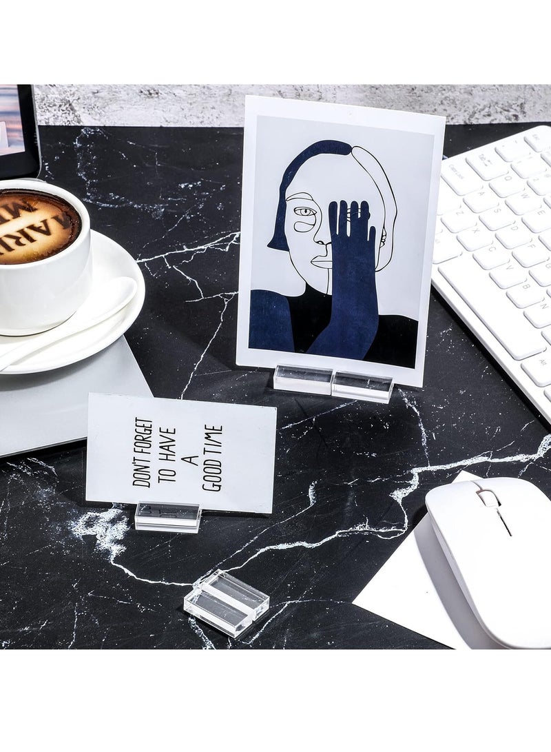 MIXDE Acrylic Place Card Holders 2 Inch Name Card Holder Stands Clear Table Number Stands Wedding Sign Holders Card Display Stand for Table Wedding Photos Office Menu Meeting (12 Pieces) - Image 3