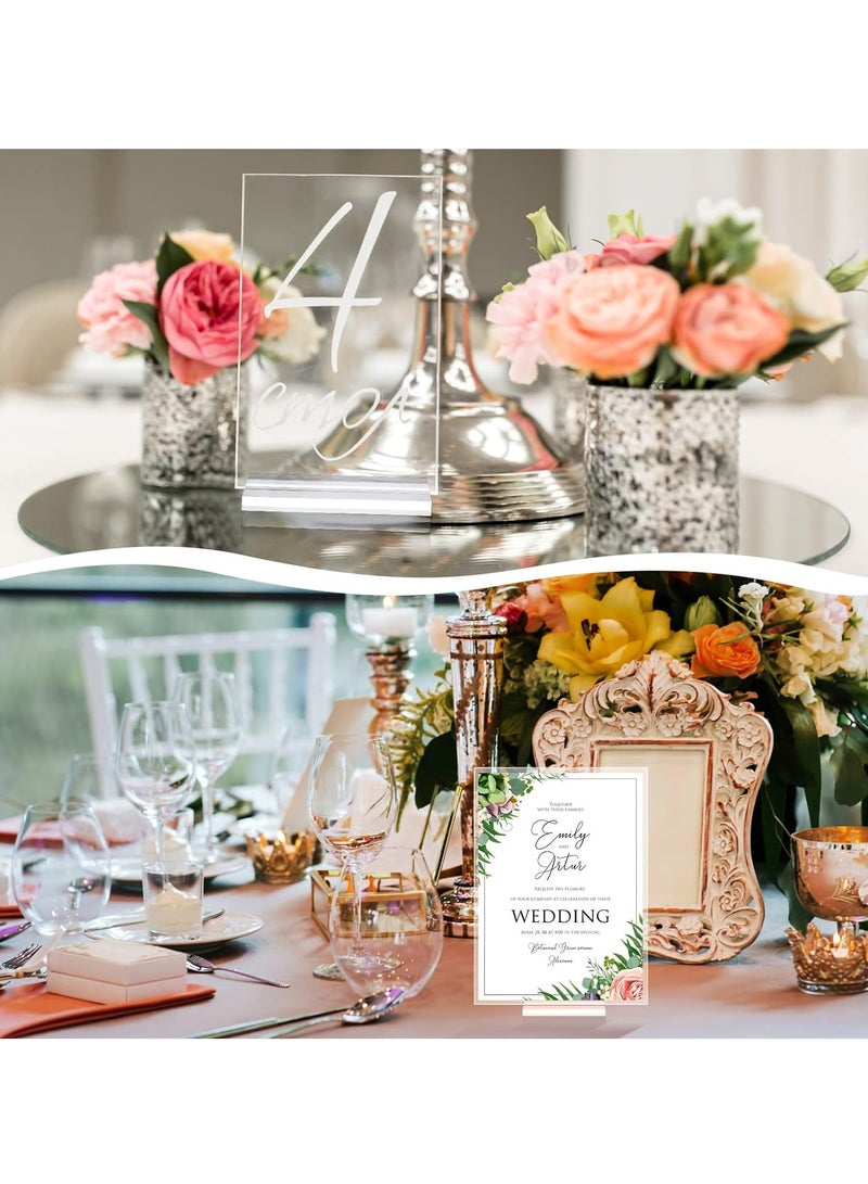 MIXDE Acrylic Place Card Holders 2 Inch Name Card Holder Stands Clear Table Number Stands Wedding Sign Holders Card Display Stand for Table Wedding Photos Office Menu Meeting (12 Pieces) - Image 5