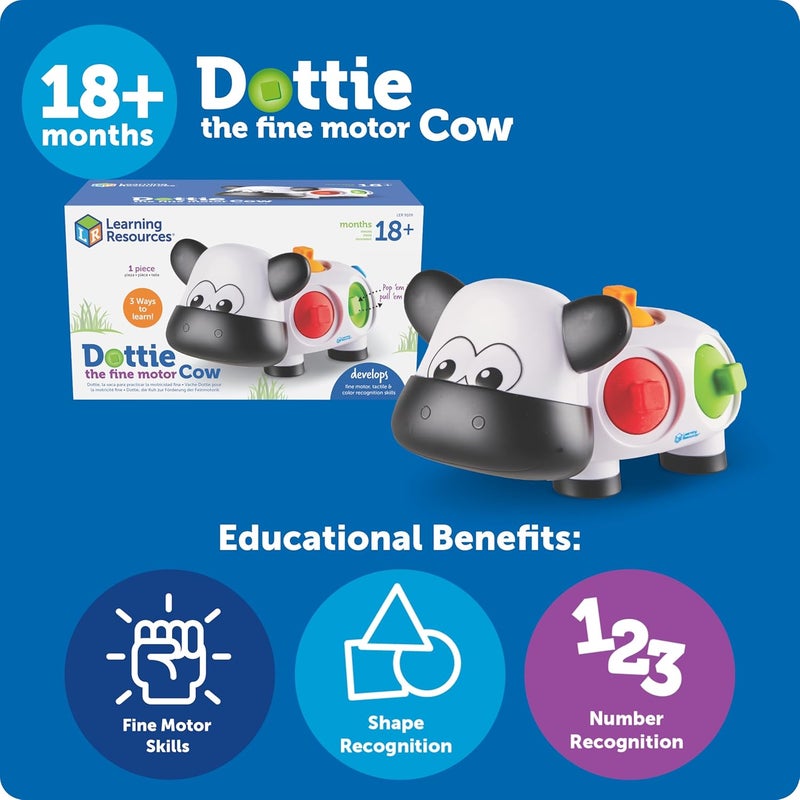 Learning Resources Dottie the Fine Motor Cow - 1 Piece, Ages 18+ months Fine Motor Skills Toys for Toddlers, Preschool Toys, Educational Toys for Kids - Image 5