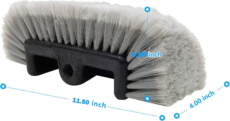 CARCAREZ 12" Car Wash Brush with Soft Bristle for Auto RV Truck Boat Camper Exterior Washing Cleaning, Grey - Image 5