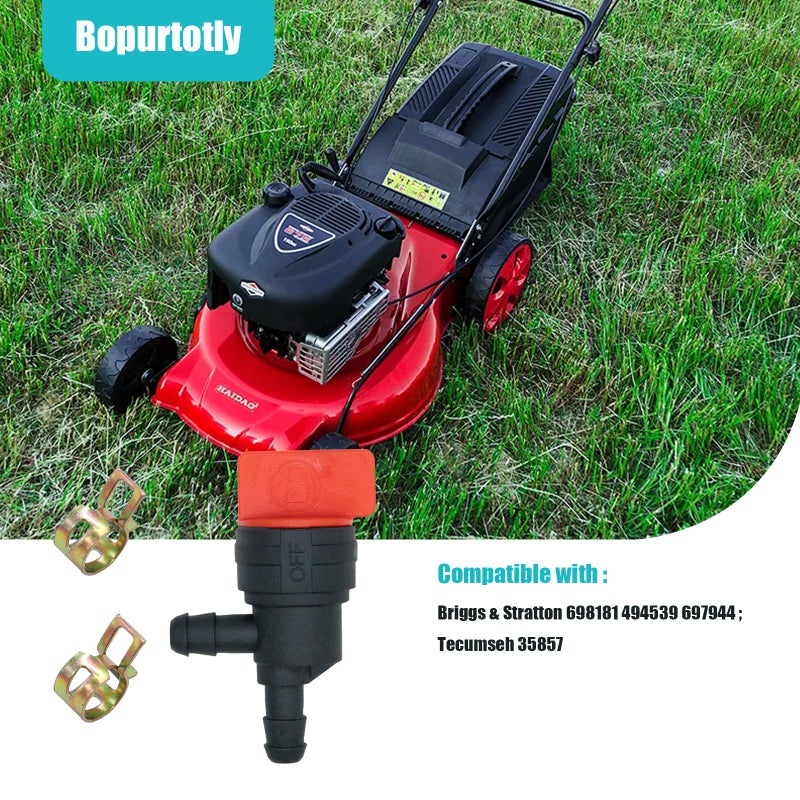Bopurtotly 698181 494539 697944 1/4" 90 Degree Fuel Shut Off Valve with clamp Compatible with Briggs & Stratton Tecumseh Mower Generator - Image 5