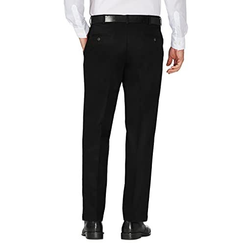 Haggar Mens Work To Weekend Hidden Expandable Waist No Iron Flat Front Dress-pants, Black, 40W X 32L US - Image 3