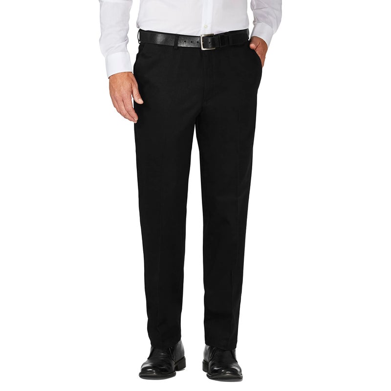 Haggar Mens Work To Weekend Hidden Expandable Waist No Iron Flat Front Dress-pants, Black, 40W X 32L US - Image 5
