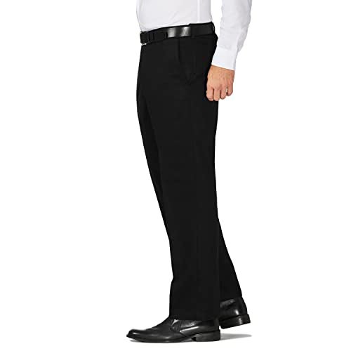 Haggar Mens Work To Weekend Hidden Expandable Waist No Iron Flat Front Dress-pants, Black, 40W X 32L US - Image 2