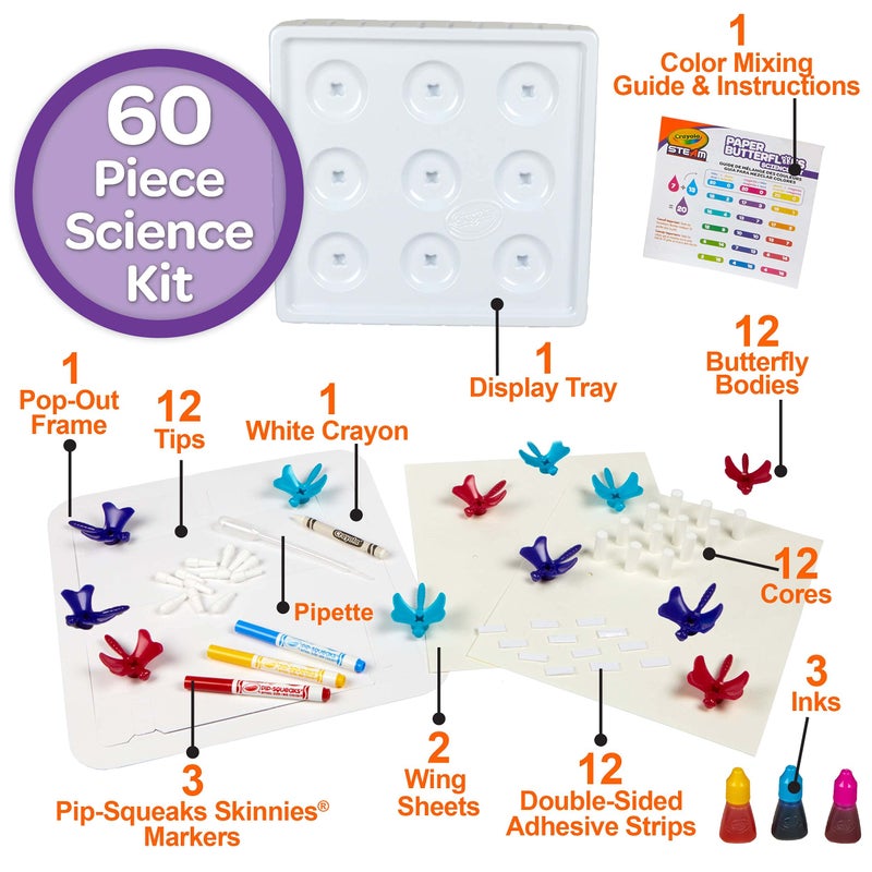 Crayola Paper Butterfly Science Kit, STEAM Toy, Gift for Kids, Ages 7, 8, 9, 10 - Image 2