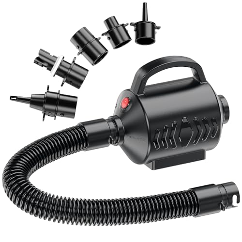 MAACLOUD Electric Air Pump for Inflatable Pool Toys - High Power Quick-Fill Air Mattress Inflator Deflator Pump for Pool Float Raft Gymnastics Track Mat, Portable Air Pump 4 Nozzles AC 110-120V (400W) - Image 1