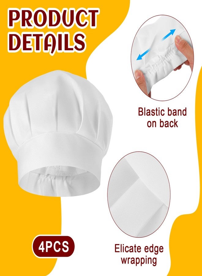 Bunnycool 4 Sets Kids Apron and Chef Hat Set Toddler Adjustable Stripe Cotton Child Aprons with 2 Large Pocket for Children Age 2 to 5 Years Boys Girls Cooking Baking Painting - Image 5