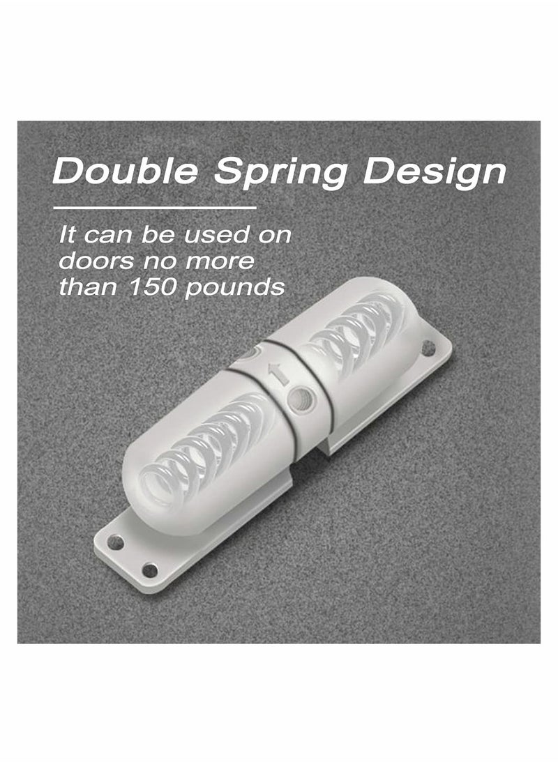 SYOSI Automatic Door Closer Safety Wheel Roller Spring Door Closer Easy to Install to Convert Hinged Doors to Self Closing Diecast Construction White  - Image 4