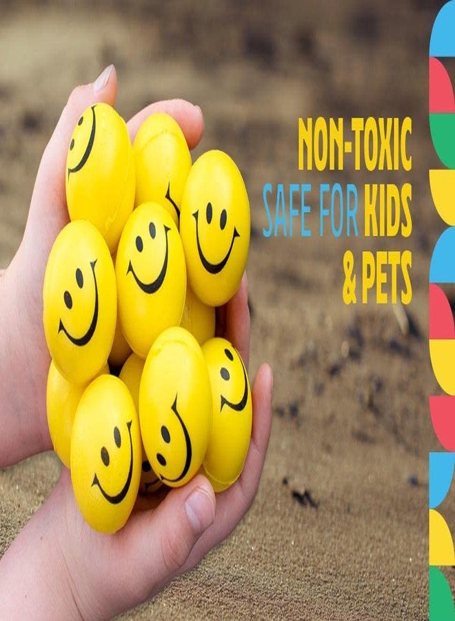 DOMUM Smiley Soft Balls Cute Funny Yellow Emoji Happy Smiley Face Squeeze Sponge Balls - Pack of 3. - Image 4