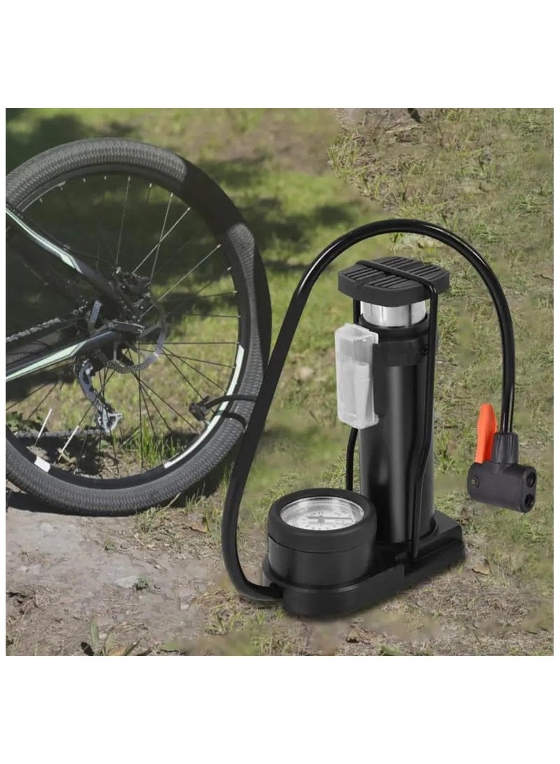Generic QSHOP® Bicycle Air Pump Portable Bicycle Tire Inflator Handheld Foot Pump for Basketball Football Game Air Compressor for Mountain Bike Sports  - Image 2