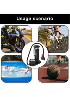 Generic QSHOP® Bicycle Air Pump Portable Bicycle Tire Inflator Handheld Foot Pump for Basketball Football Game Air Compressor for Mountain Bike Sports  - Image 4