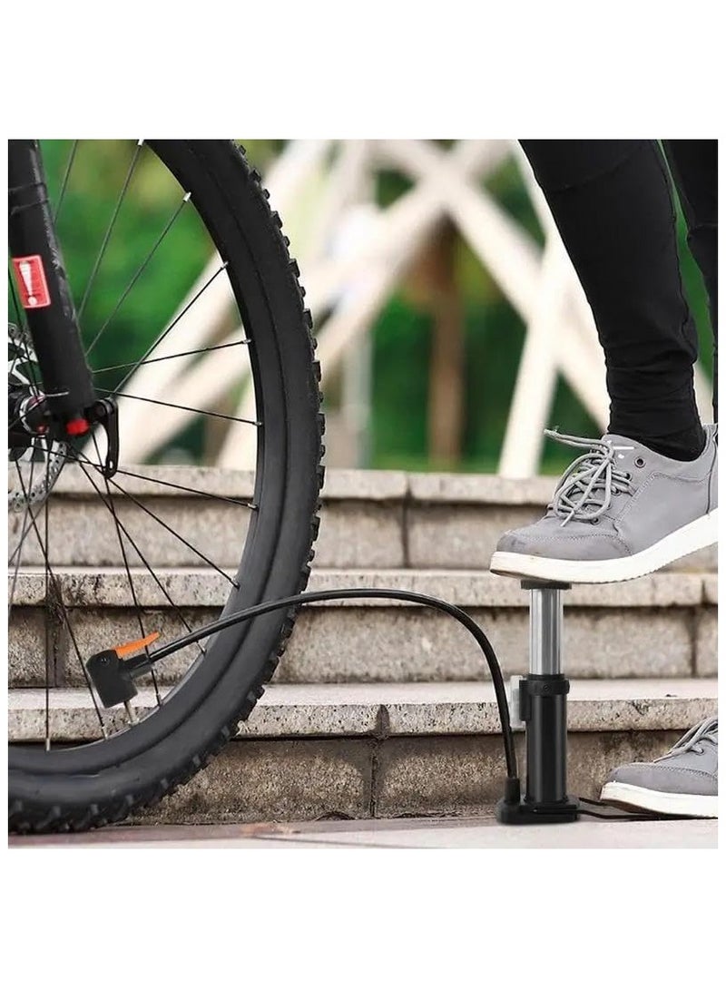 Generic QSHOP® Bicycle Air Pump Portable Bicycle Tire Inflator Handheld Foot Pump for Basketball Football Game Air Compressor for Mountain Bike Sports  - Image 3