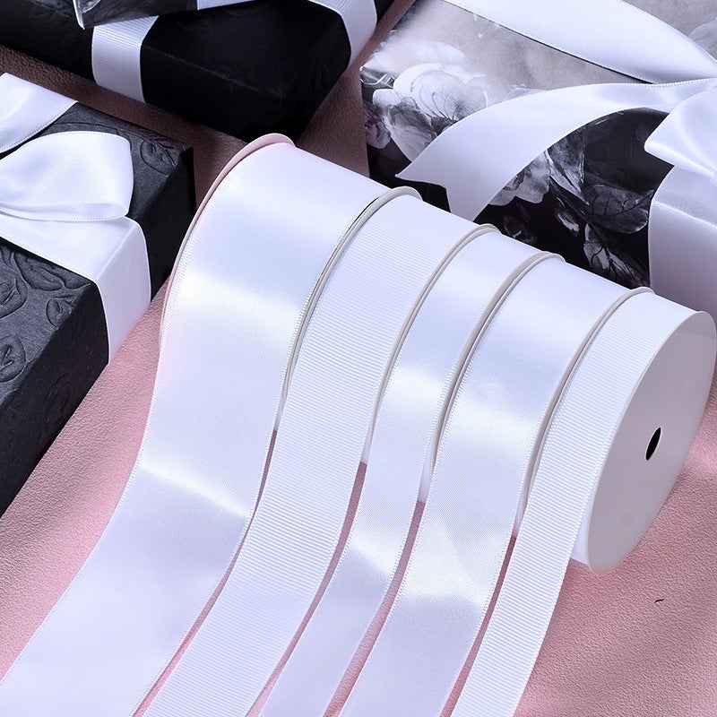 Yao Ming ribbon spot black and white ribbon gift tie atmosphere decorative ribbon balloon strap ribbon wholesale White