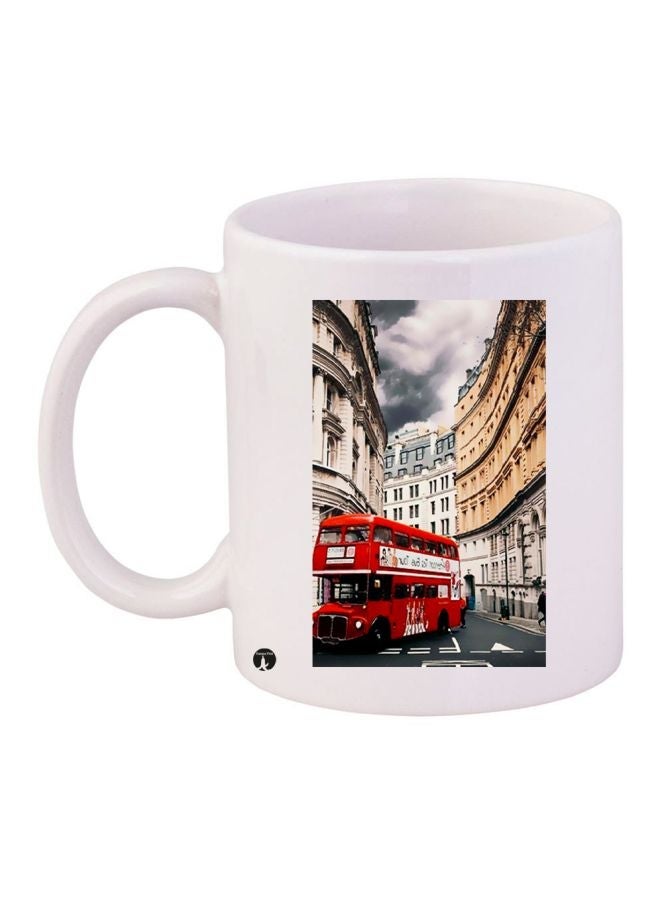 RYN Bus Printed Coffee Mug White/Red/Grey