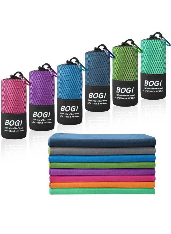 BOGI (M:100cm x 50cm ,1pack, Navy blue) - BOGI Microfiber Travel Sports Towel-(Size: S M L XL)-Antibacterial Dry Fast Soft Lightweight Absorbent & Ultra Compact-Perfect for Camping Gym Beach Bath Yoga Back - Image 1